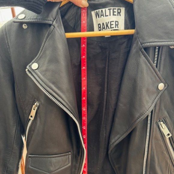 Leather Moto Jacket Cropped - Walter Baker - Picture 8 of 10